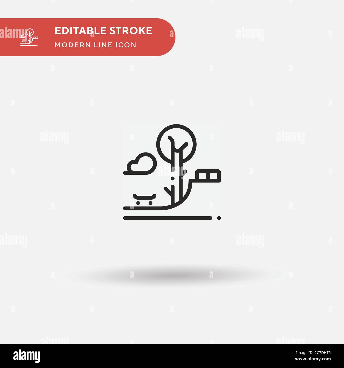 Skate Park Simple vector icon. Illustration symbol design template for ...