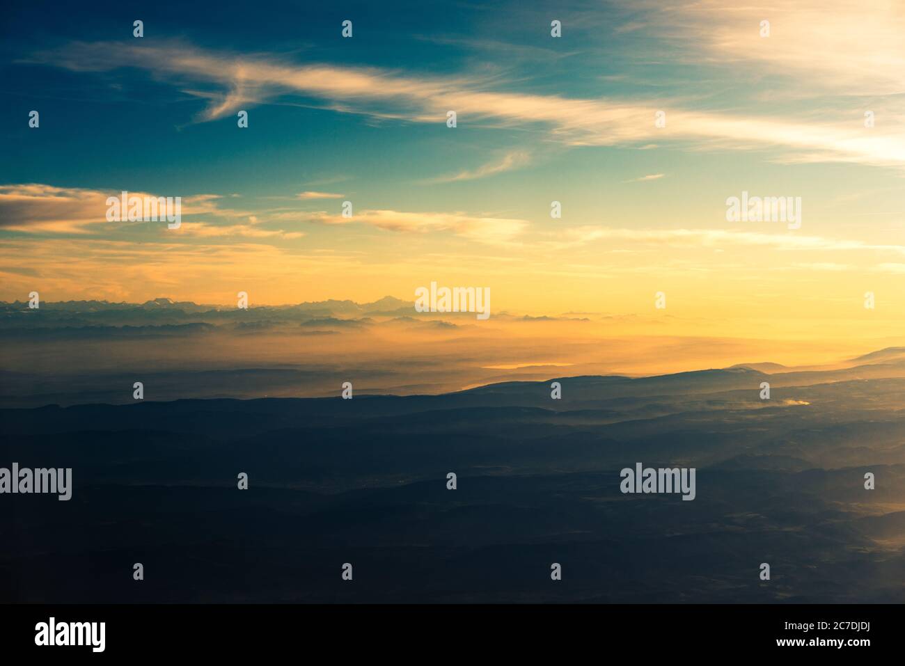 Beautiful landscape shot of the horizon during sunset. Perfect for a ...