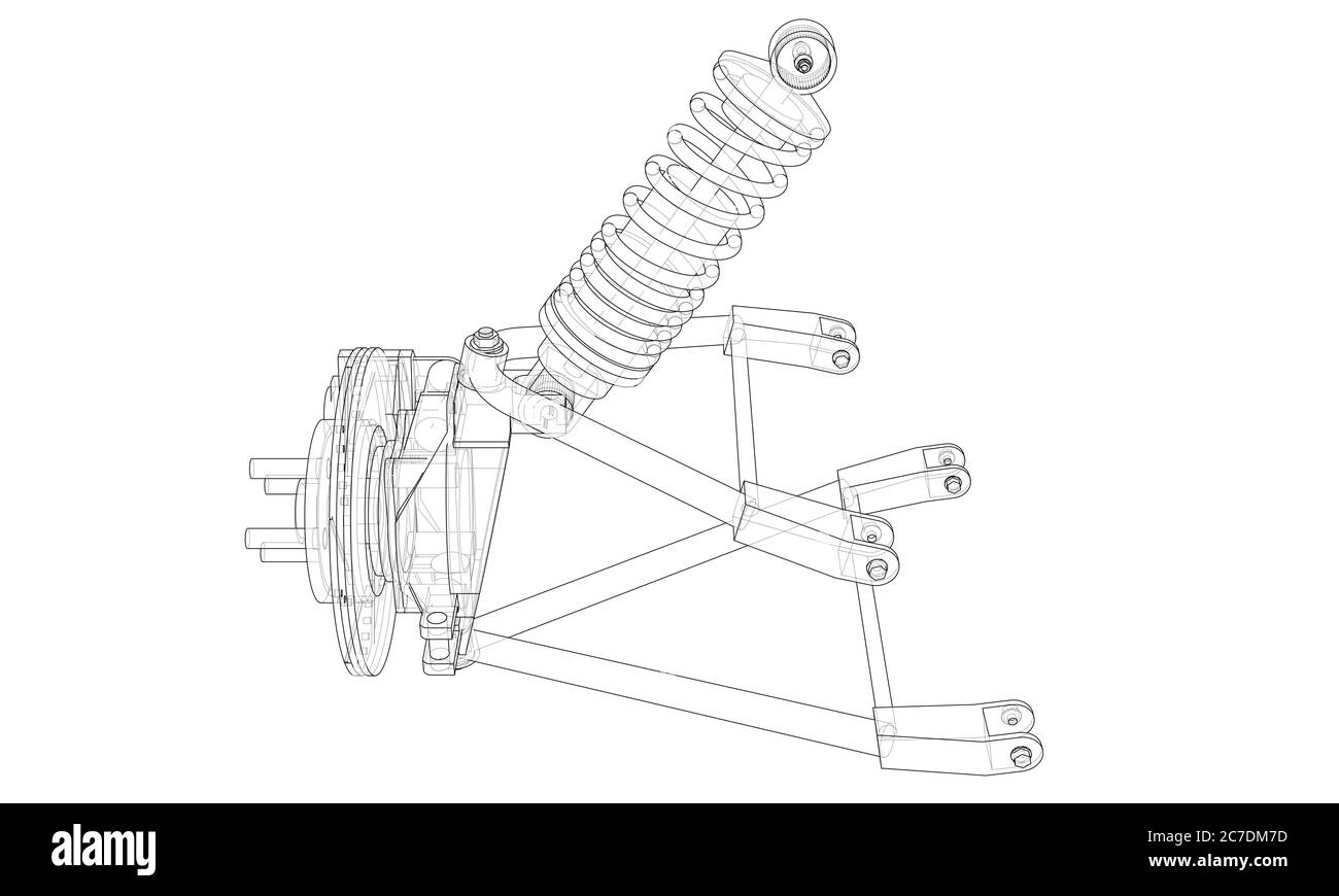 Car suspension with shock absorber Stock Photo Alamy