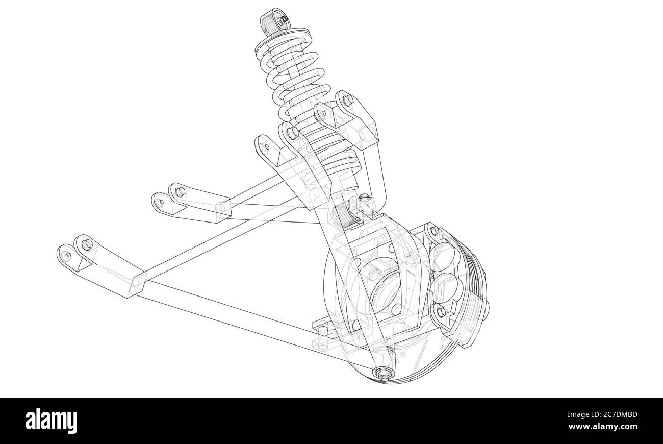 Car suspension with shock absorber Stock Photo Alamy