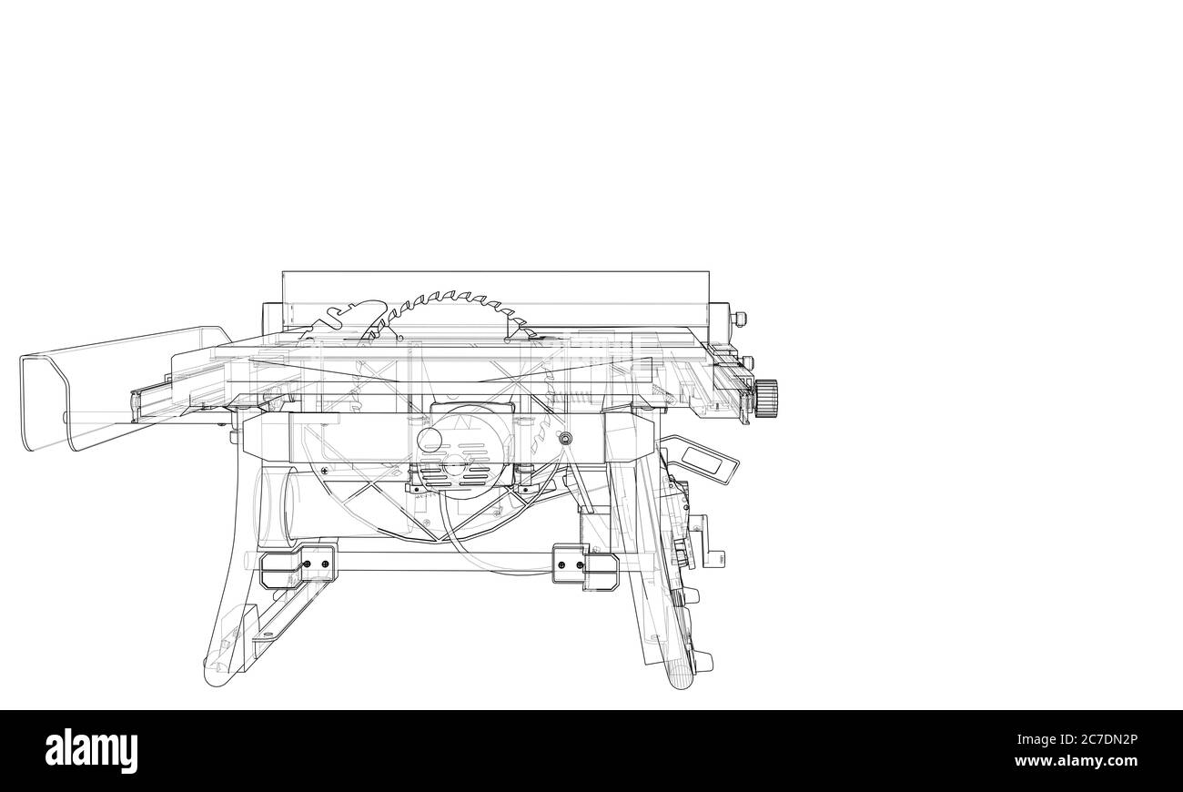 Outline table saw for woodwork Stock Photo Alamy