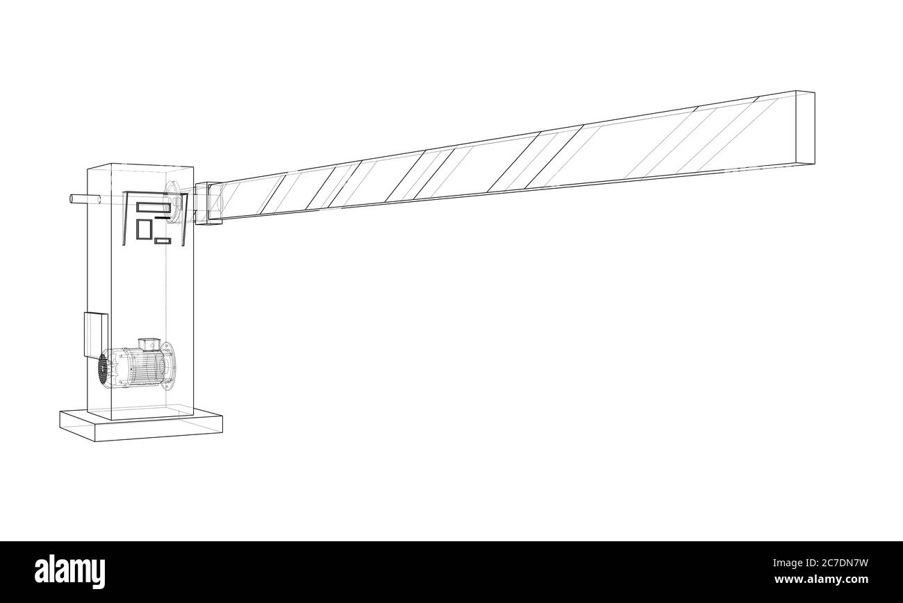 Outline Barrier gate. 3d illustration Stock Photo Alamy