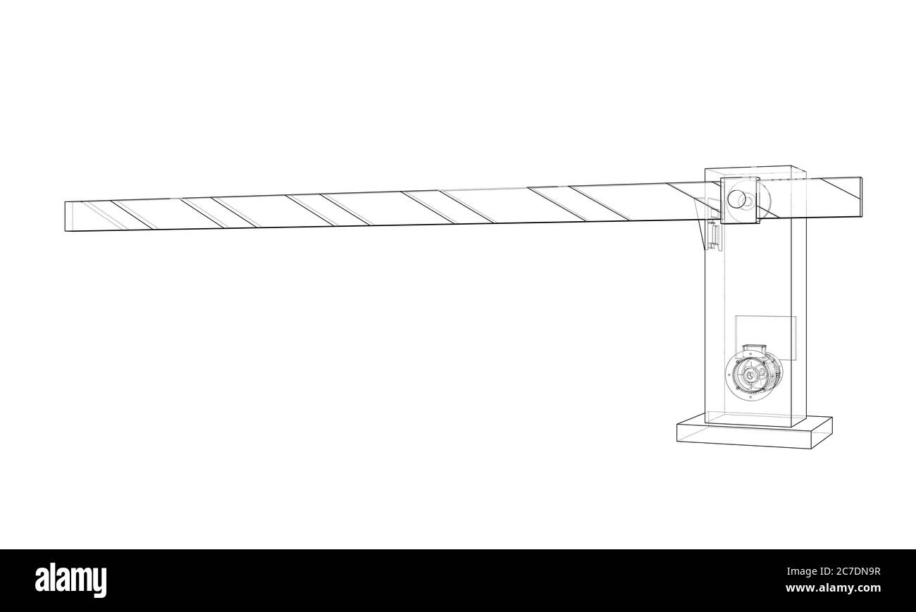 Outline Barrier gate. 3d illustration Stock Photo Alamy