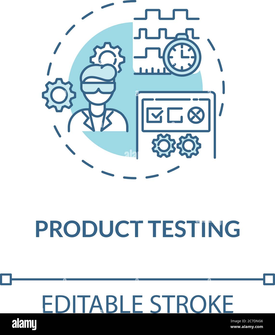 Product testing turquoise concept icon. Professional business research