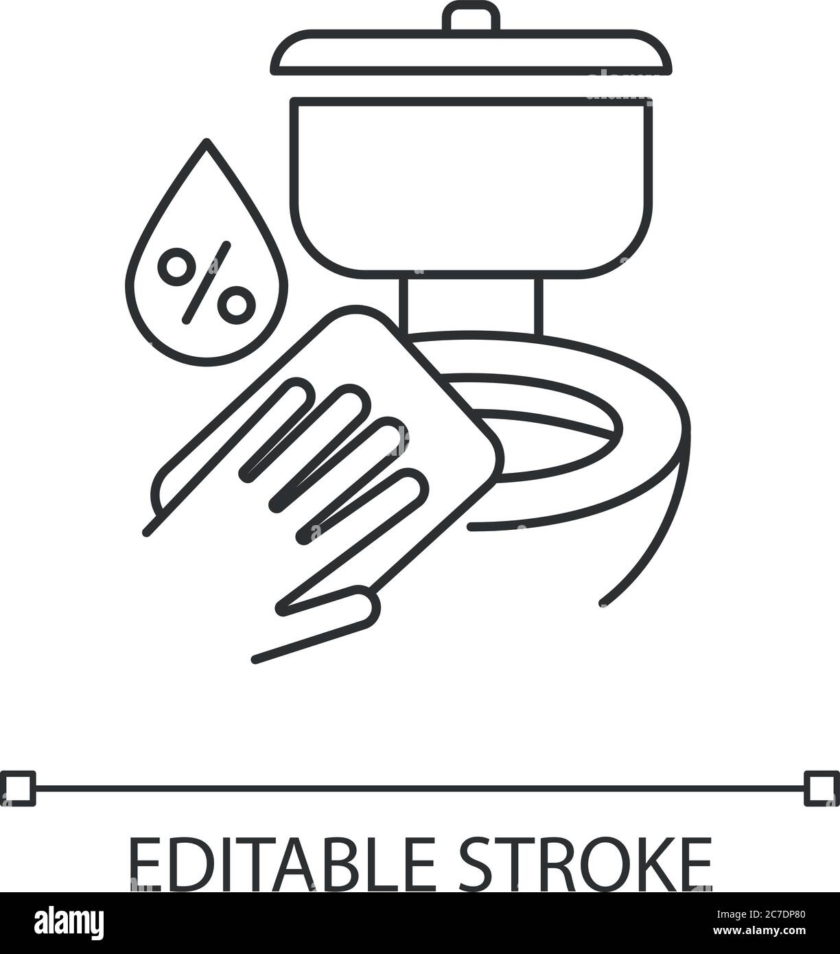 Toilet Cleaning Linear Icon New Ceramic Stock Vector (Royalty Free)  2334291941