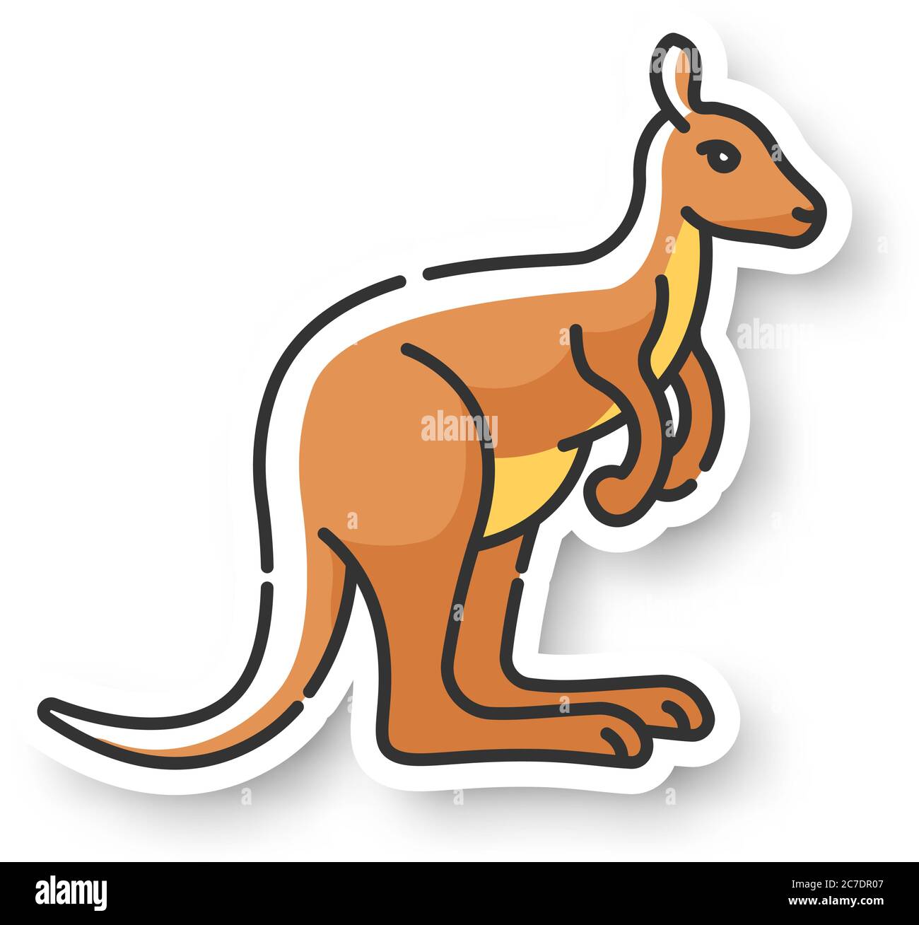 Kangaroo patch. Exotic wallaby, wild wallaroo. Tropical zoo inhabitant