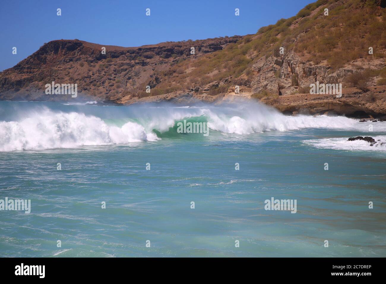 Windy waves in Tarrafal, Cape Verde Stock Photo - Alamy