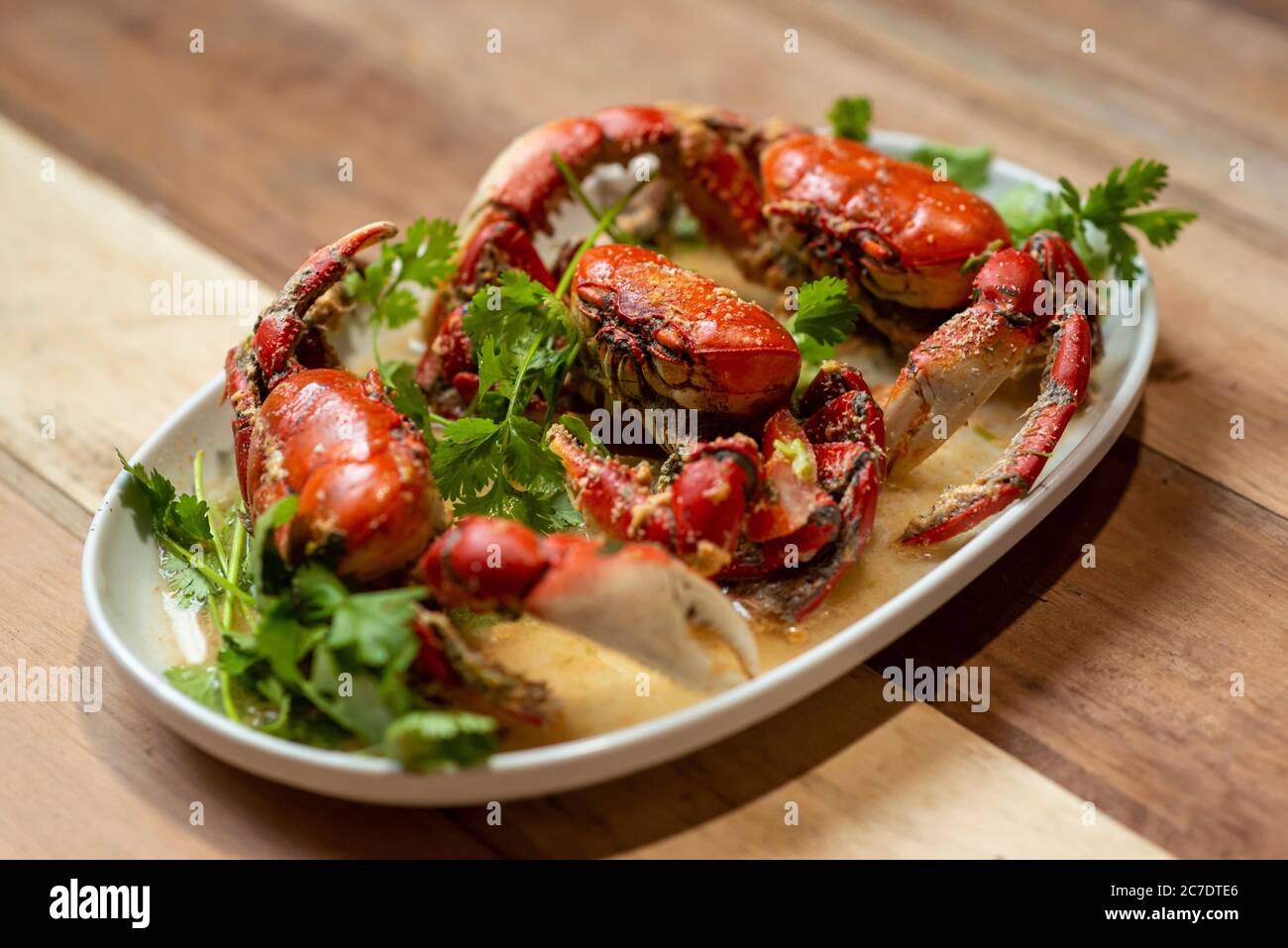 Crab in coconut sauce. Typical delicacy served in restaurants and tents