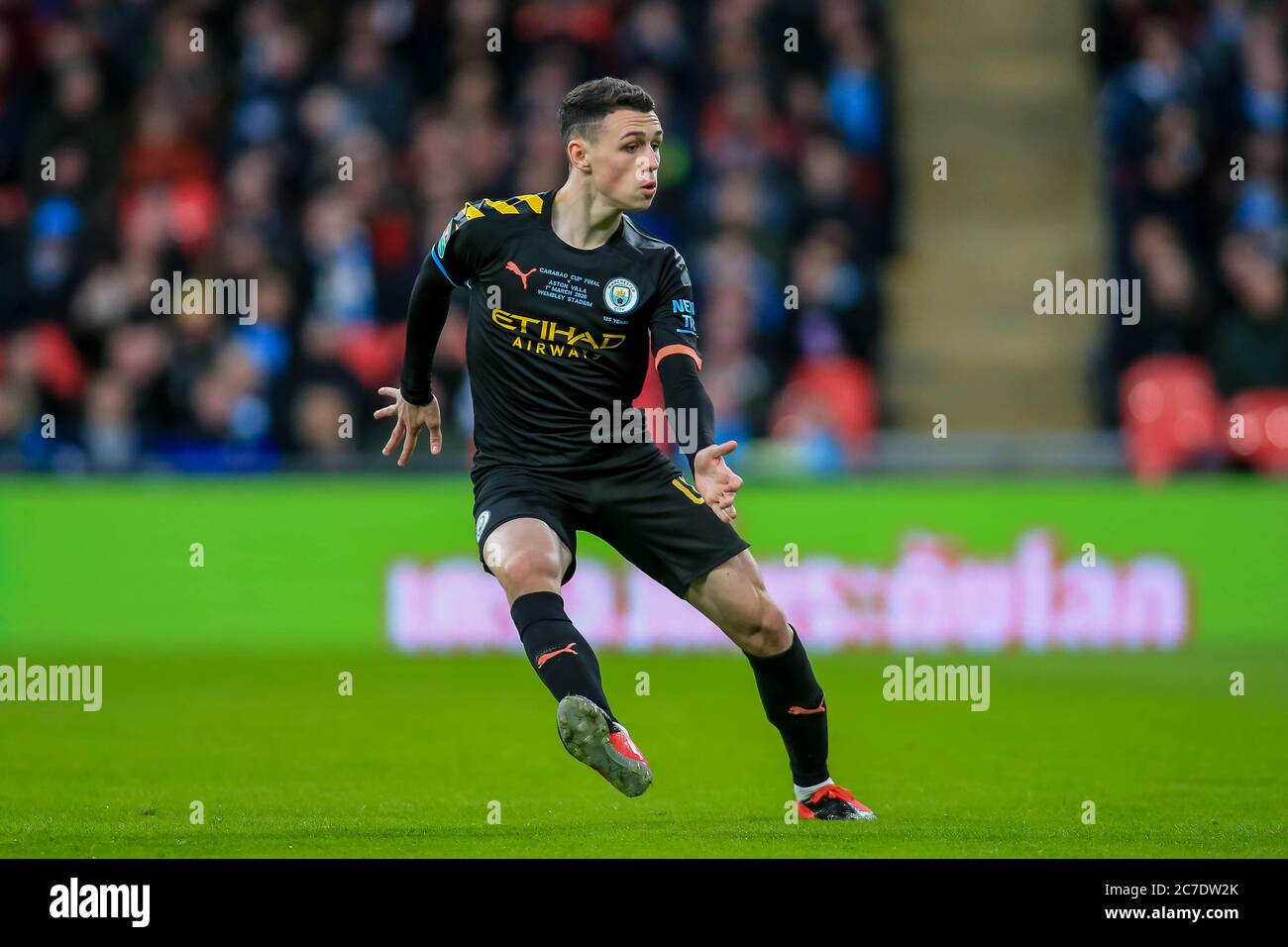 1st March 2020, Wembley Stadium, London, England; Carabao Cup Final, Aston Villa v Manchester City : Phil Foden (47) of Manchester City during the game Stock Photo