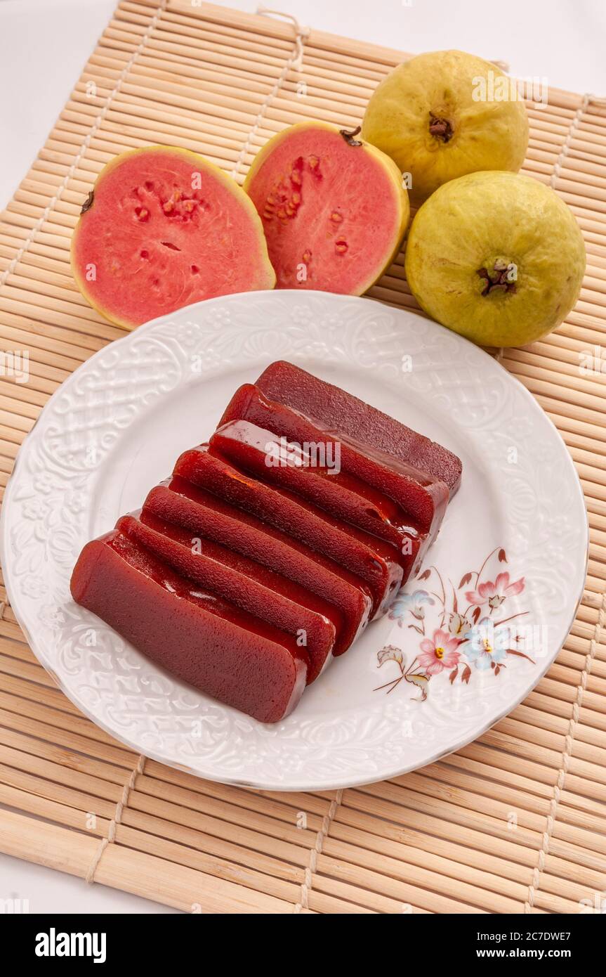 Homemade guava jam. One of the most popular desserts in Brazil Stock