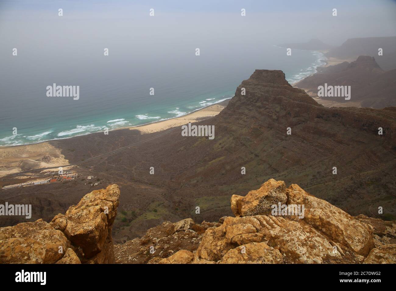 View of Monte Verde in Sao Vicente, Cape Verde Stock Photo