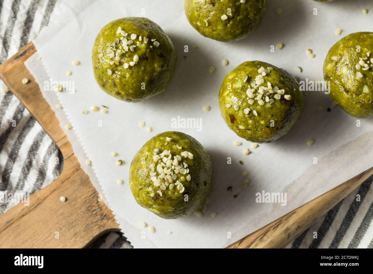 Homemade Healthy Matcha Bliss Energy Balls with Dates Hemp and Nuts Stock Photo Alamy