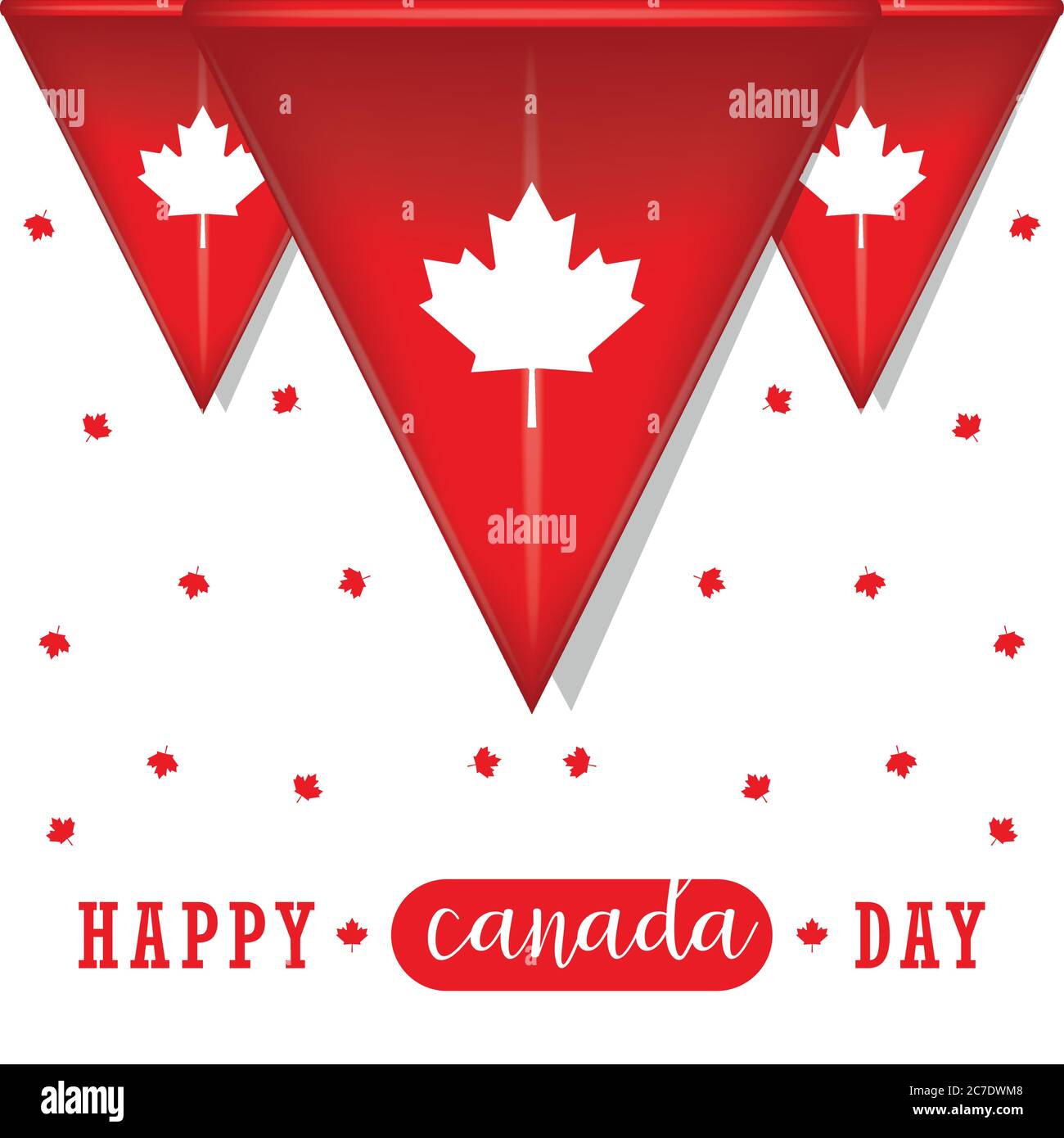 Happy Canada day card with maple leaves - Vector Stock Vector Image ...