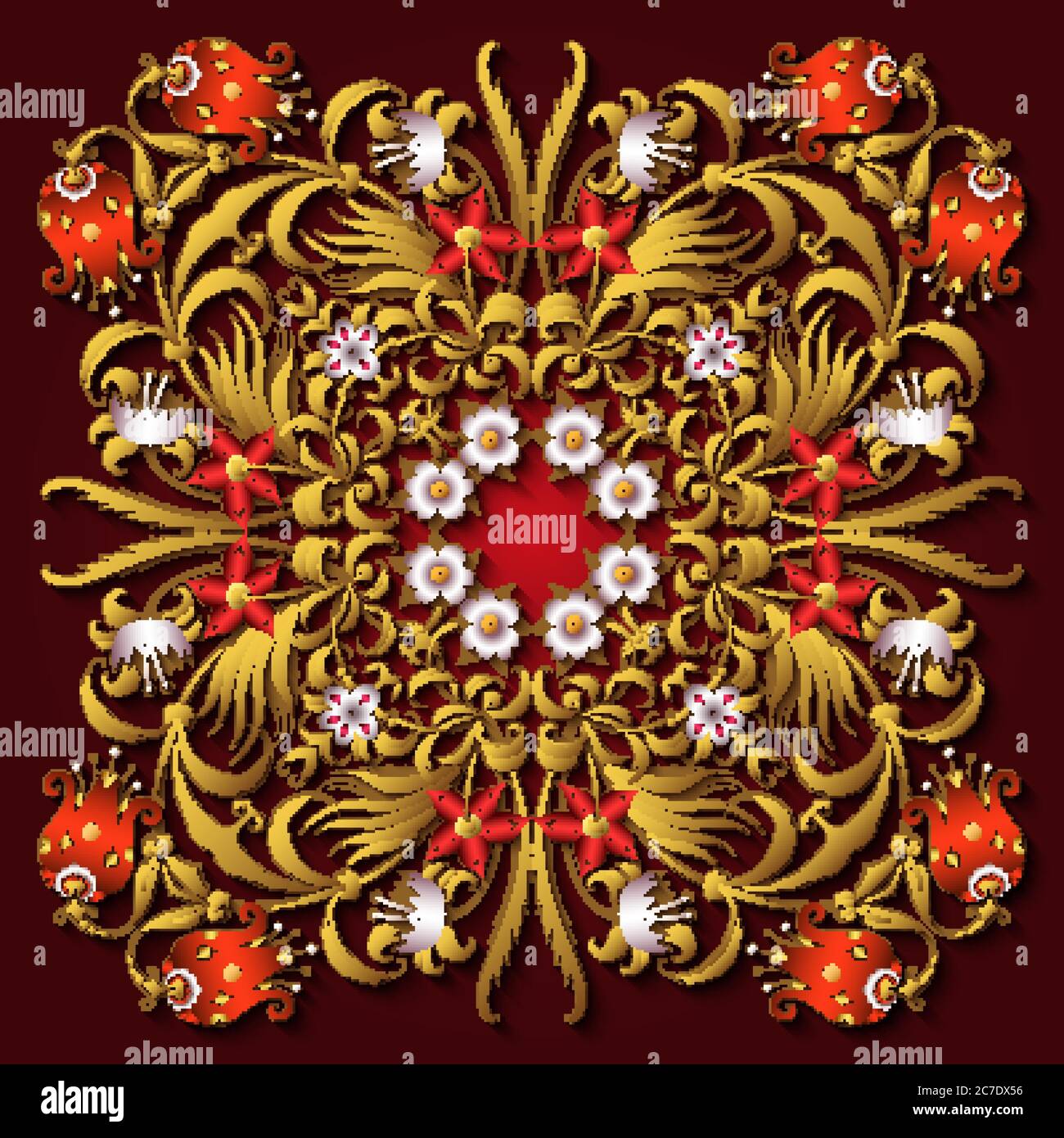 Floral hand drawn vector vintage illustration Stock Vector Image & Art ...