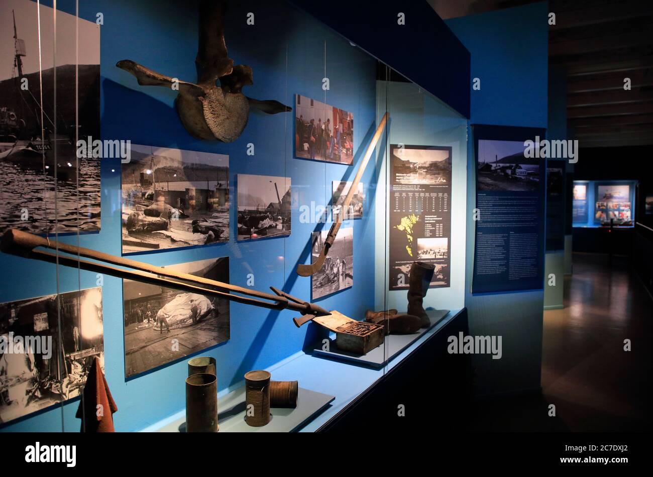 Whaling history exhibition in National Museum of the Faroe Islands.Torshavn.Streymoy.Territory of Denmark Stock Photo