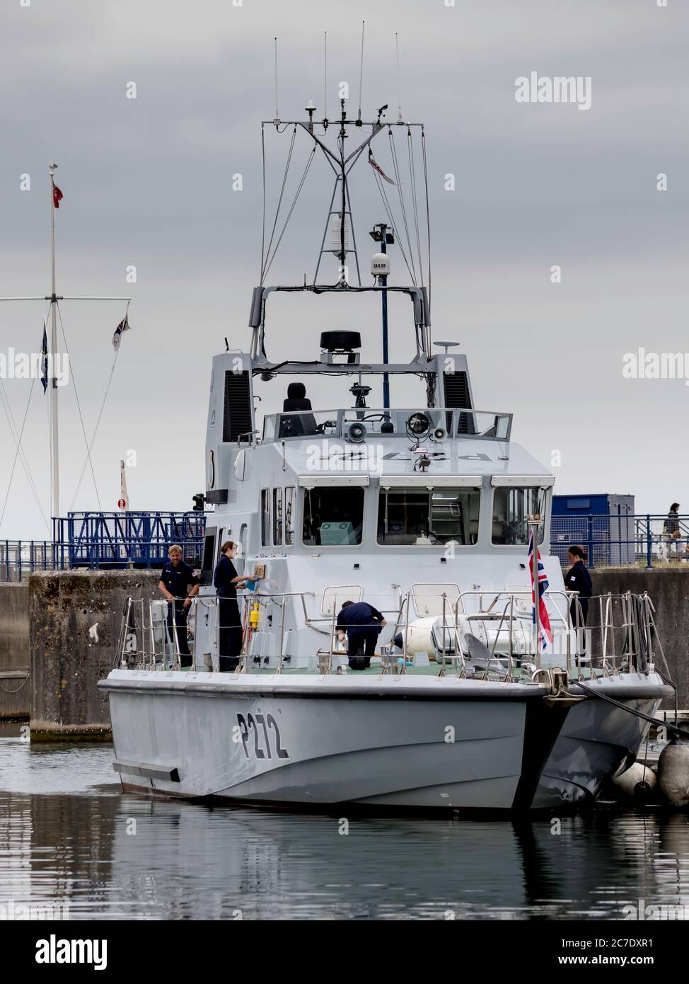 HMS Smiter and HMS Exploit visit Sovereign Harbour on the UK South coast. Stock Photo