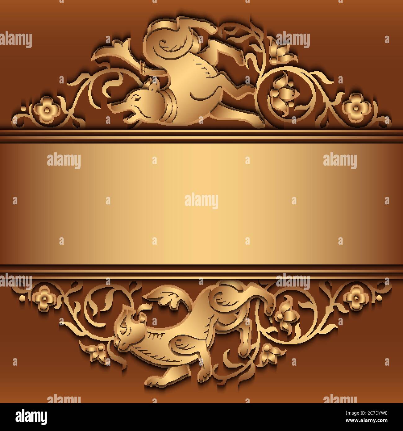 Vector nature and animal vintage border Stock Vector Image & Art - Alamy