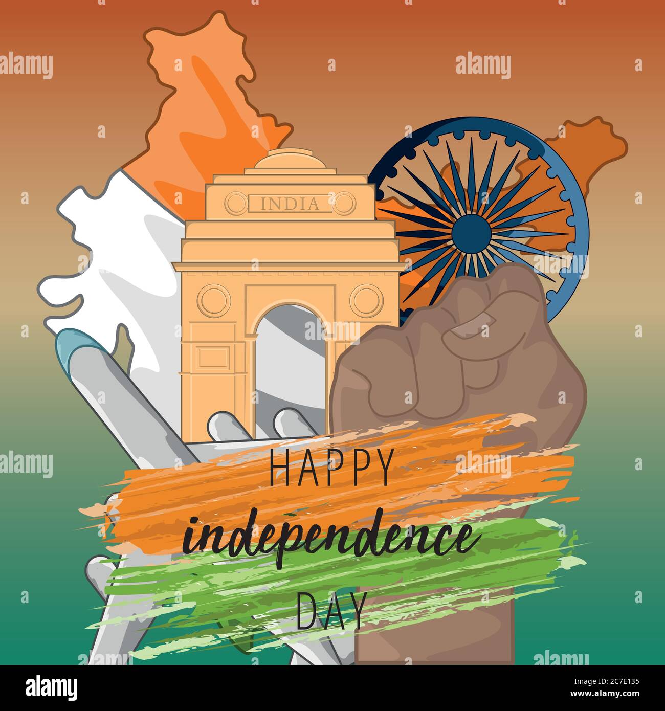 Happy independence day of India. Independence day card - Vector Stock ...