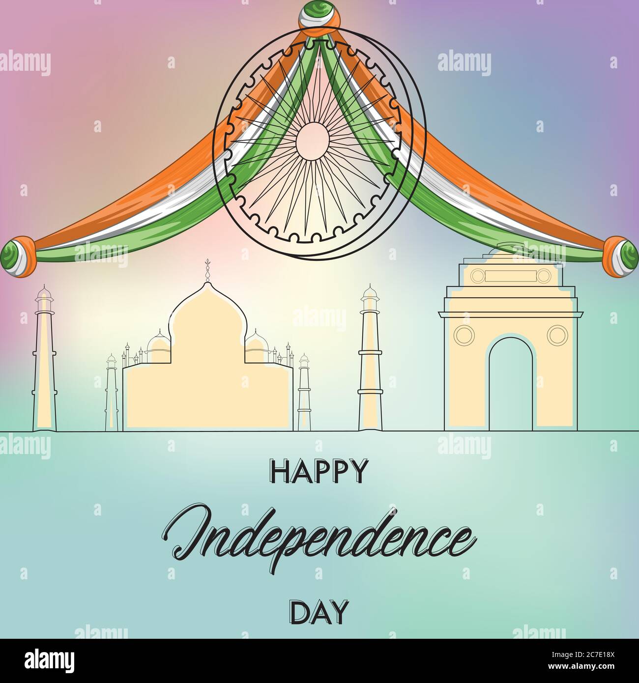 Happy independence day of India. Independence day card - Vector Stock ...