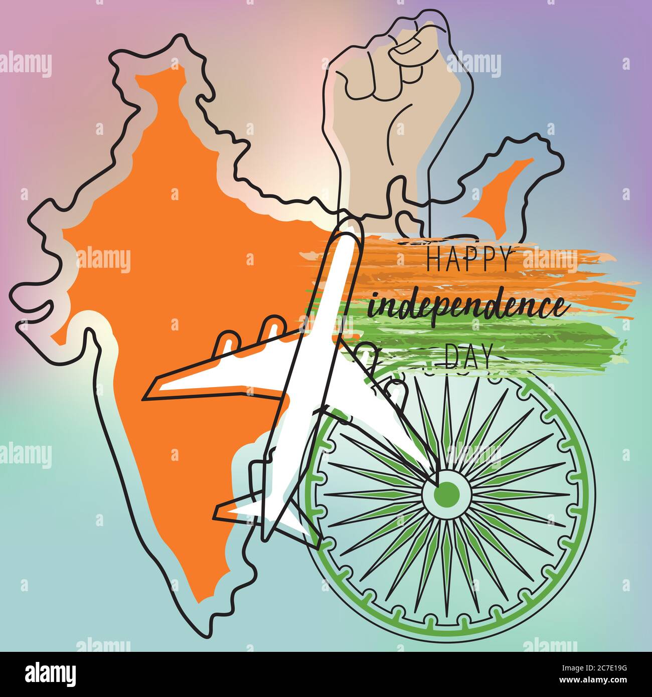 Happy independence day of India. Independence day card - Vector Stock ...