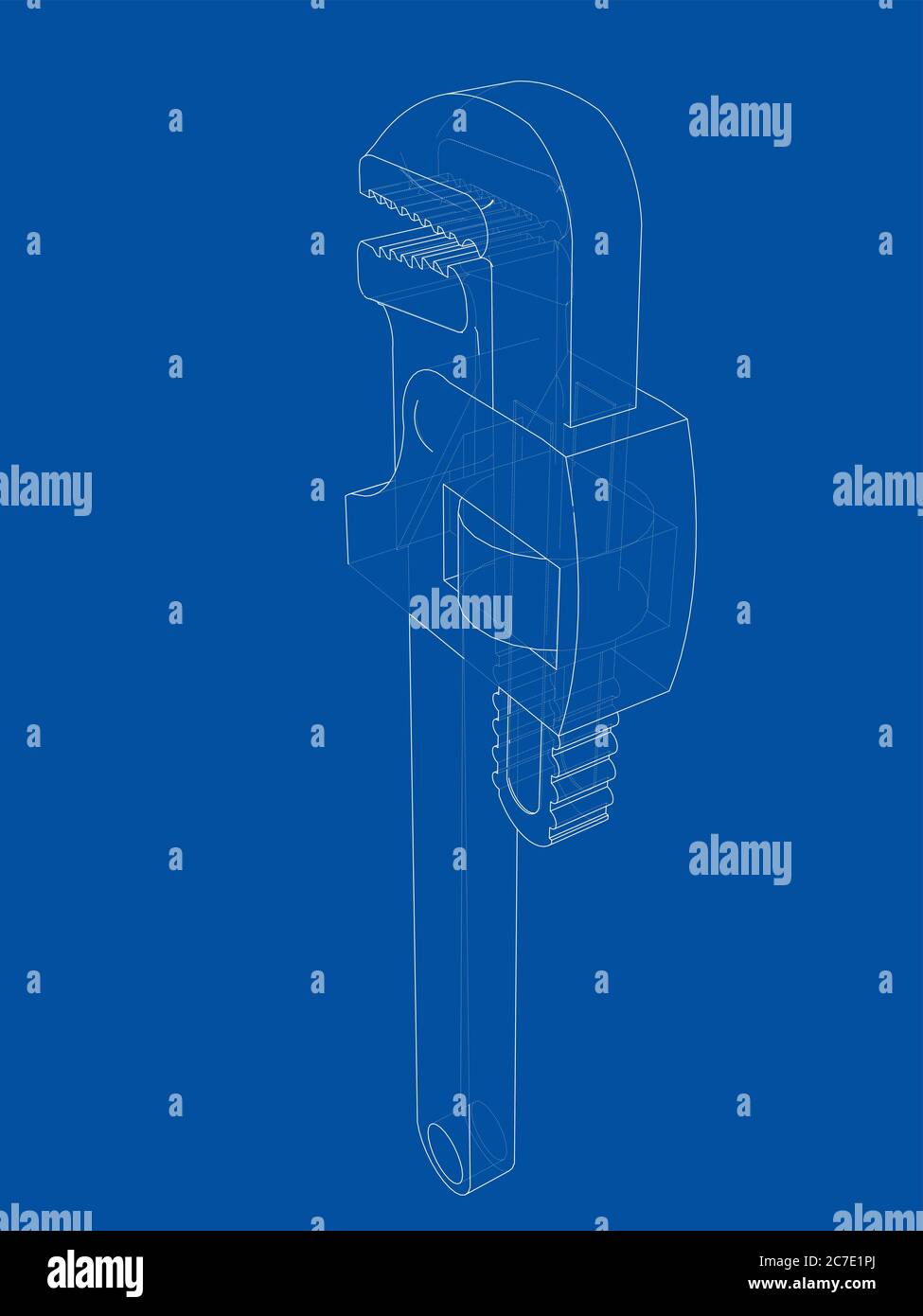 Outline adjustable wrench Stock Photo Alamy