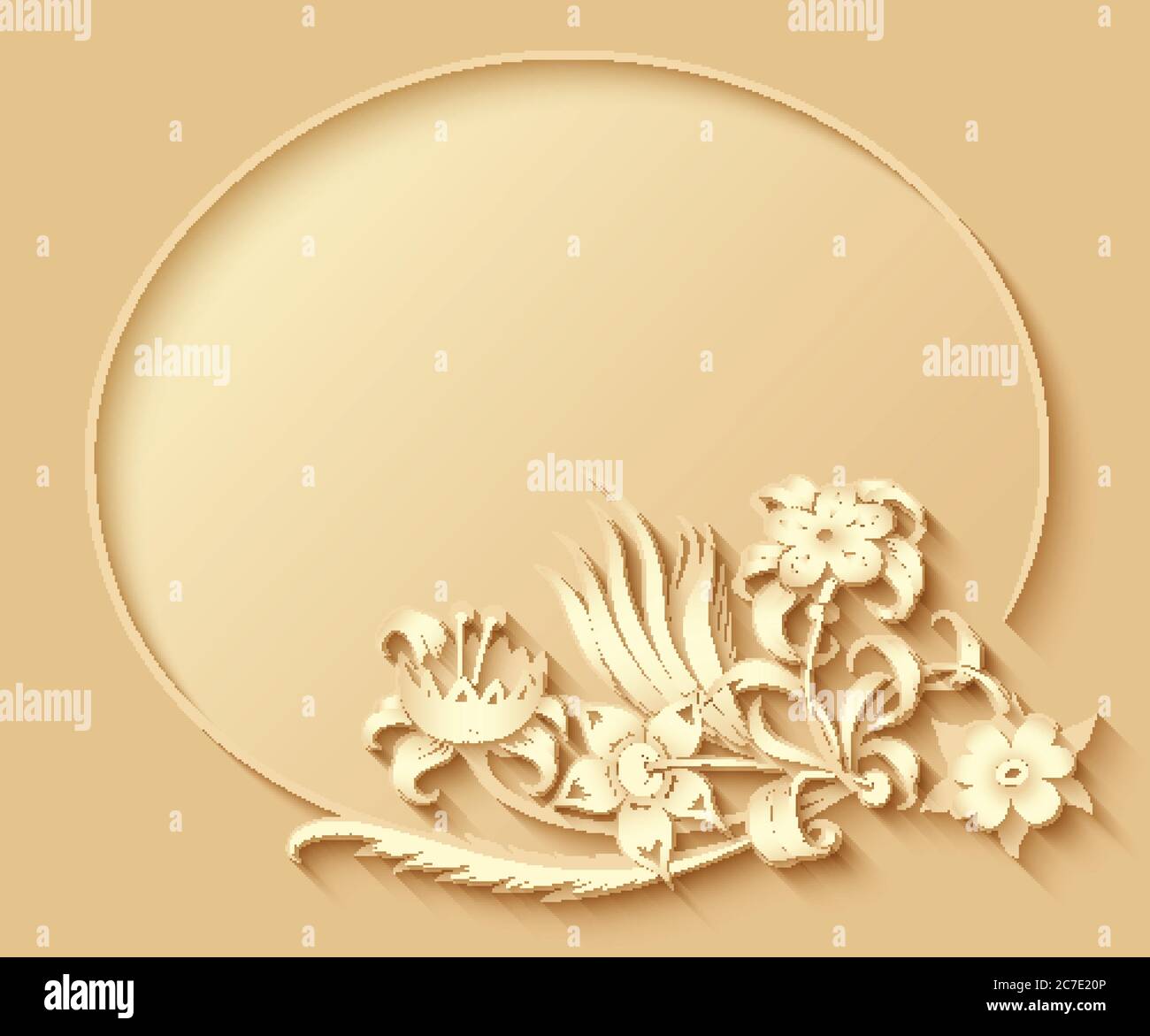 Floral hand drawn vector vintage illustration Stock Vector Image & Art ...