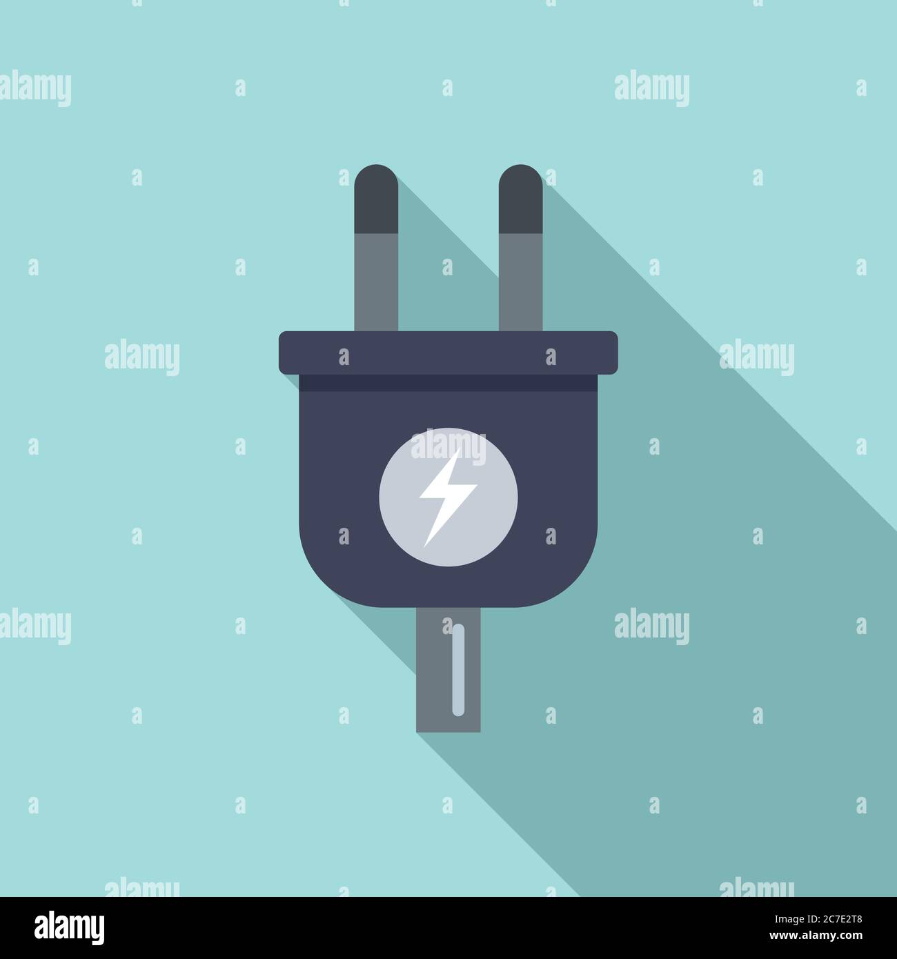 Car electric plug icon. Flat illustration of car electric plug vector icon for web design Stock Vector