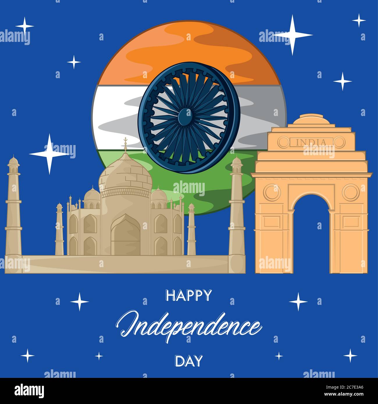 Happy independence day of India. Independence day card - Vector Stock ...