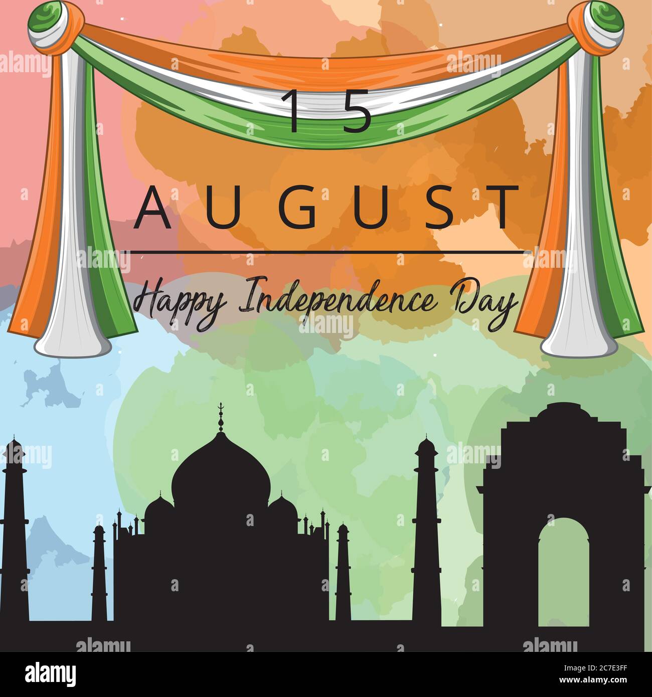 Happy independence day of India. Independence day card - Vector Stock ...