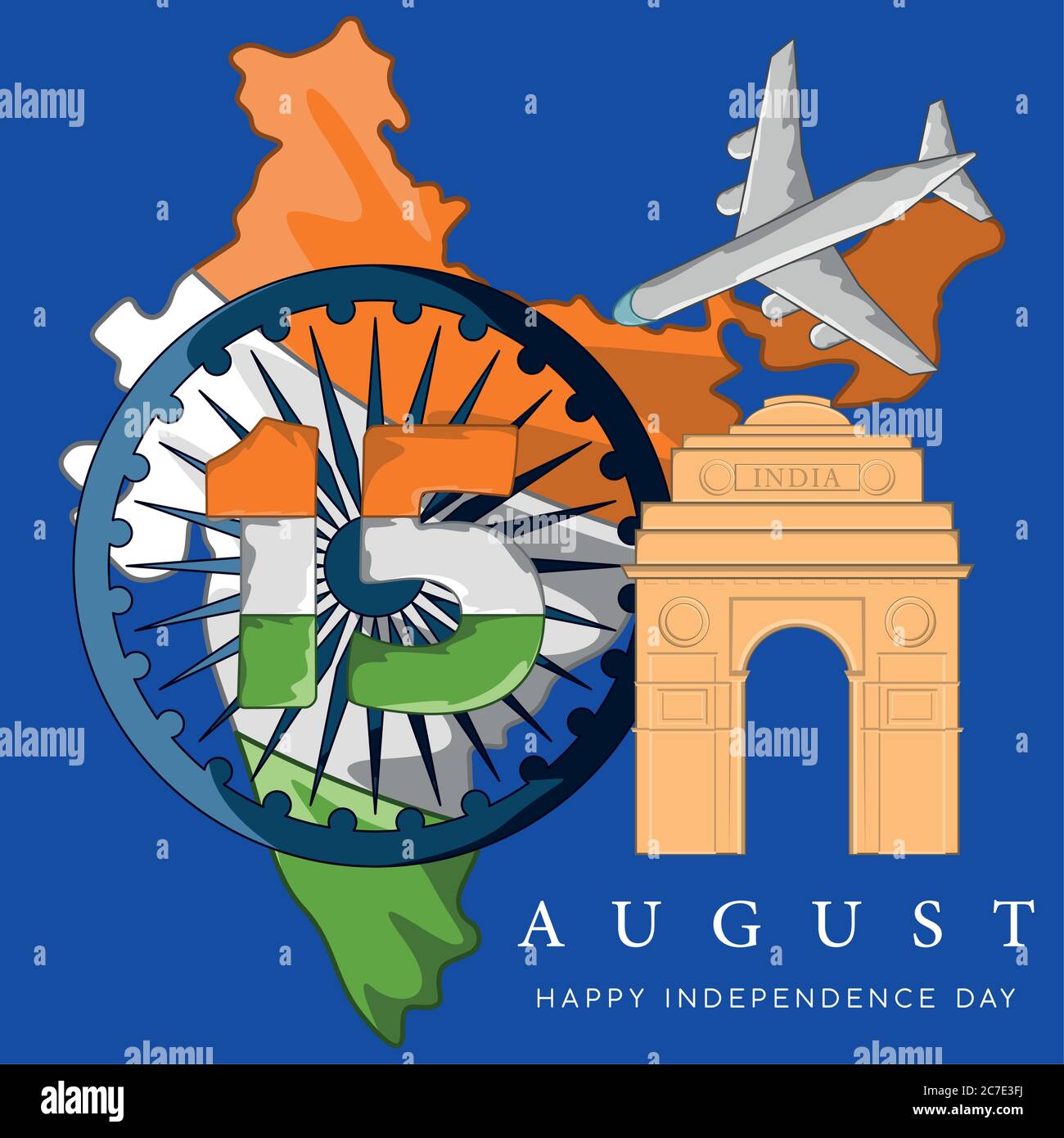Happy independence day of India. Independence day card - Vector Stock ...