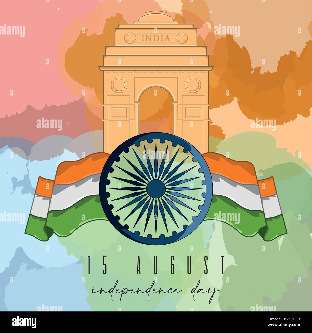 Happy independence day of India. Independence day card - Vector Stock ...