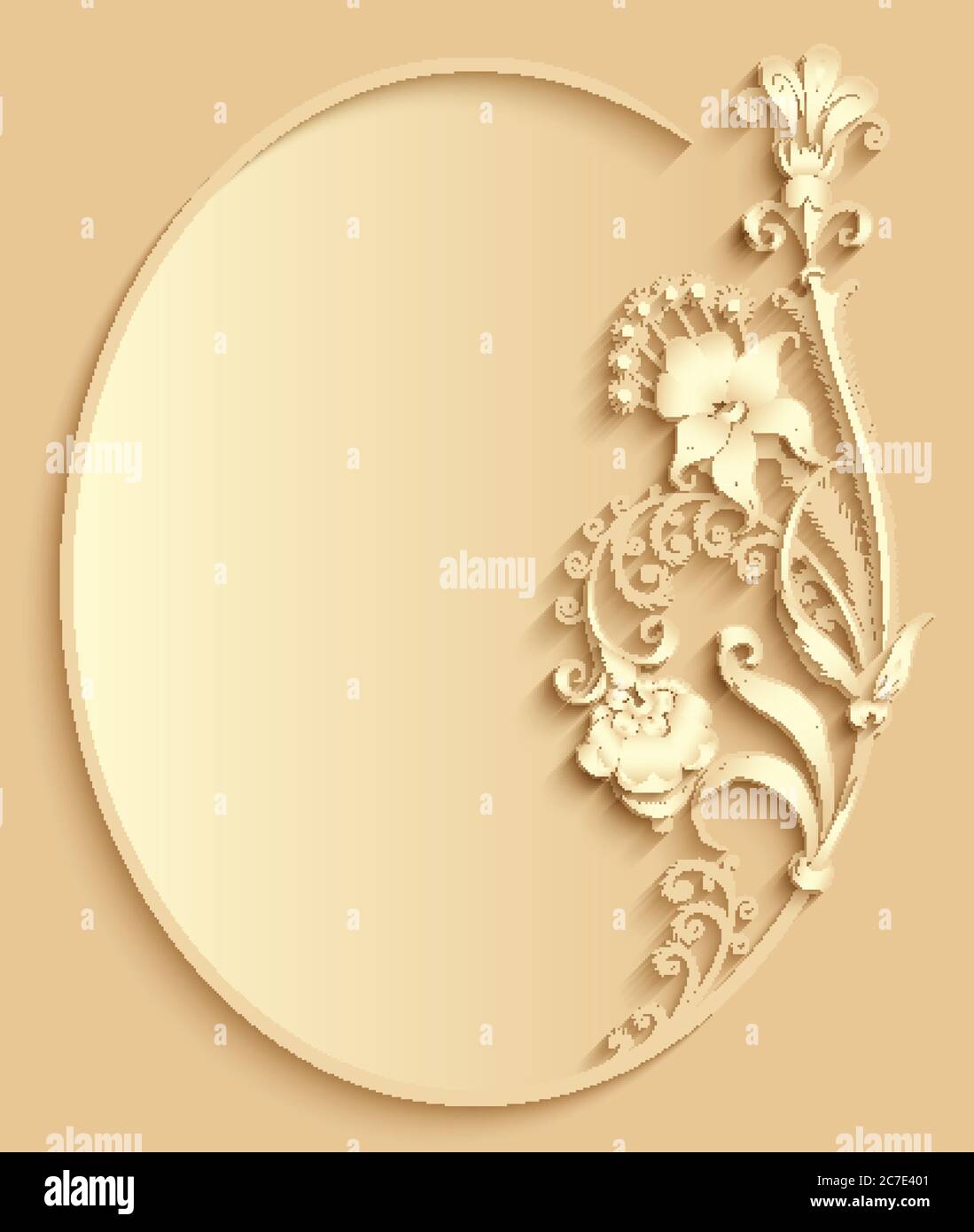 Floral hand drawn vector vintage illustration Stock Vector Image & Art ...
