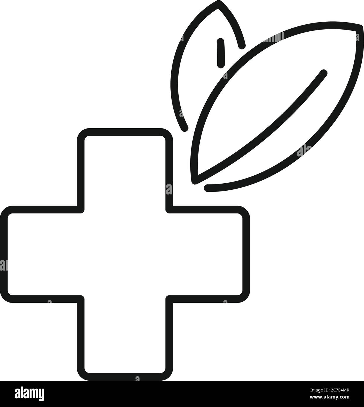 Homeopathy cross eco icon. Outline homeopathy cross eco vector icon for ...