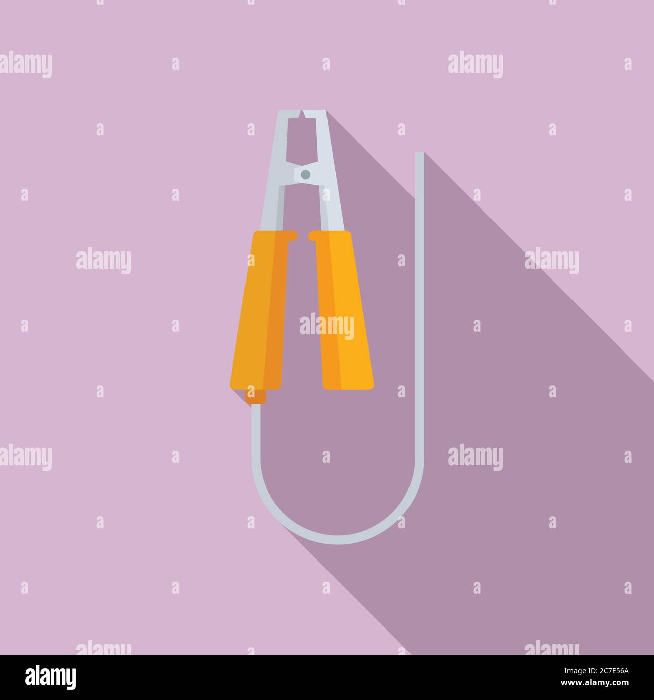Electric car clamp icon. Flat illustration of electric car clamp vector