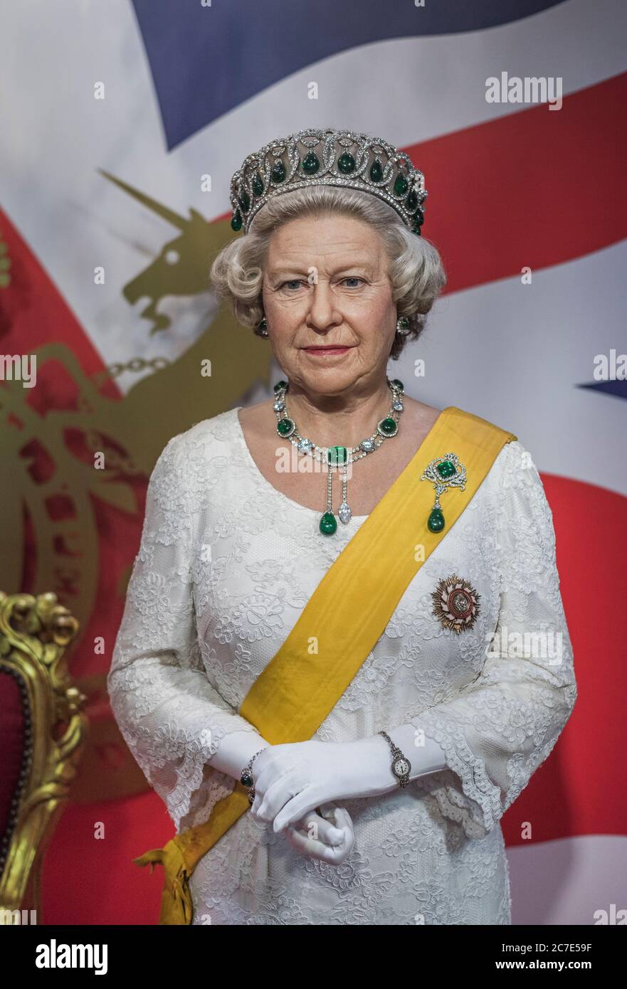 BANGKOK, THAILAND DECEMBER 16, 2018 Queen Elizabeth Wax Figure at