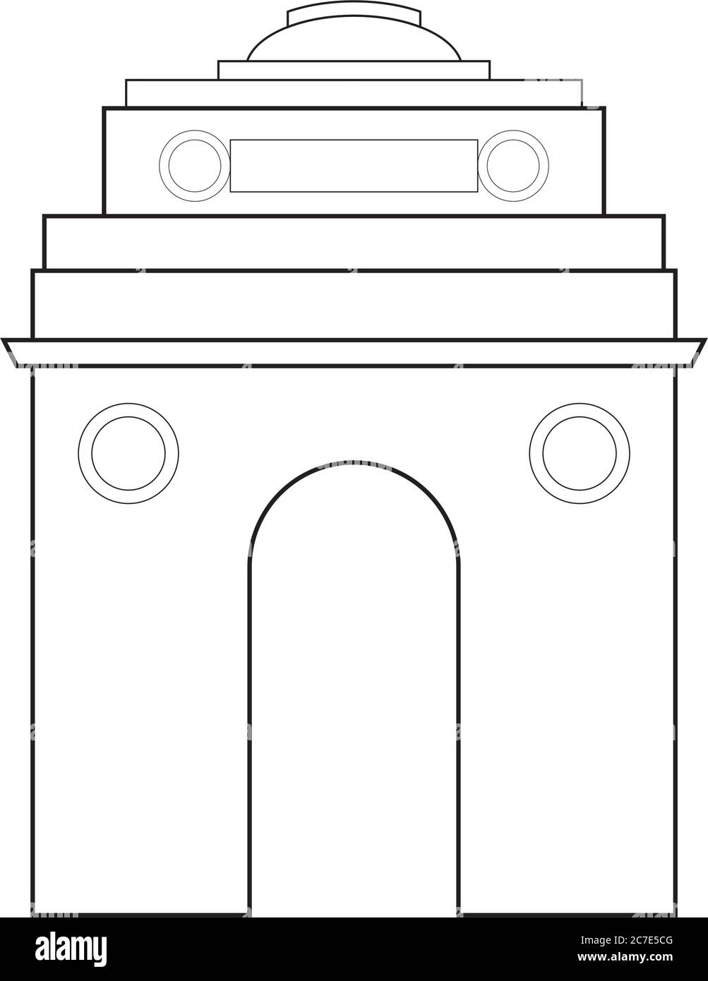 India gate outline. Indian architecture - Vector illustration Stock Vector