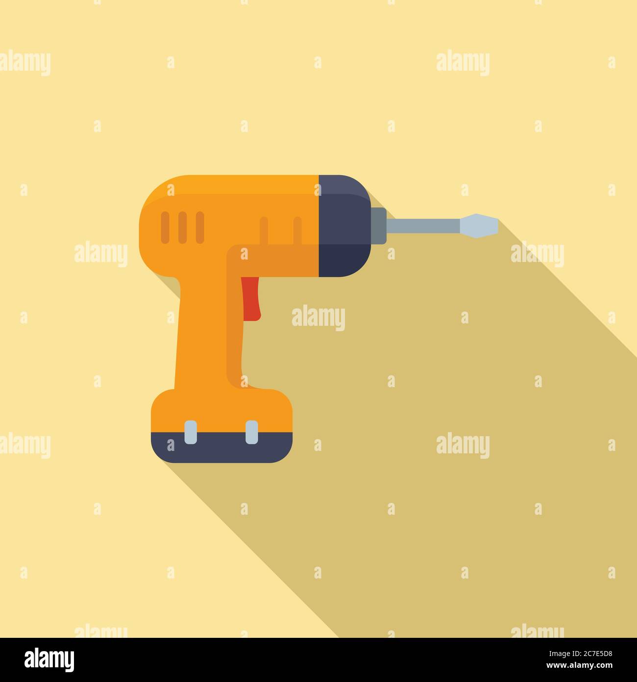 Electric hand drill icon. Flat illustration of electric hand drill ...