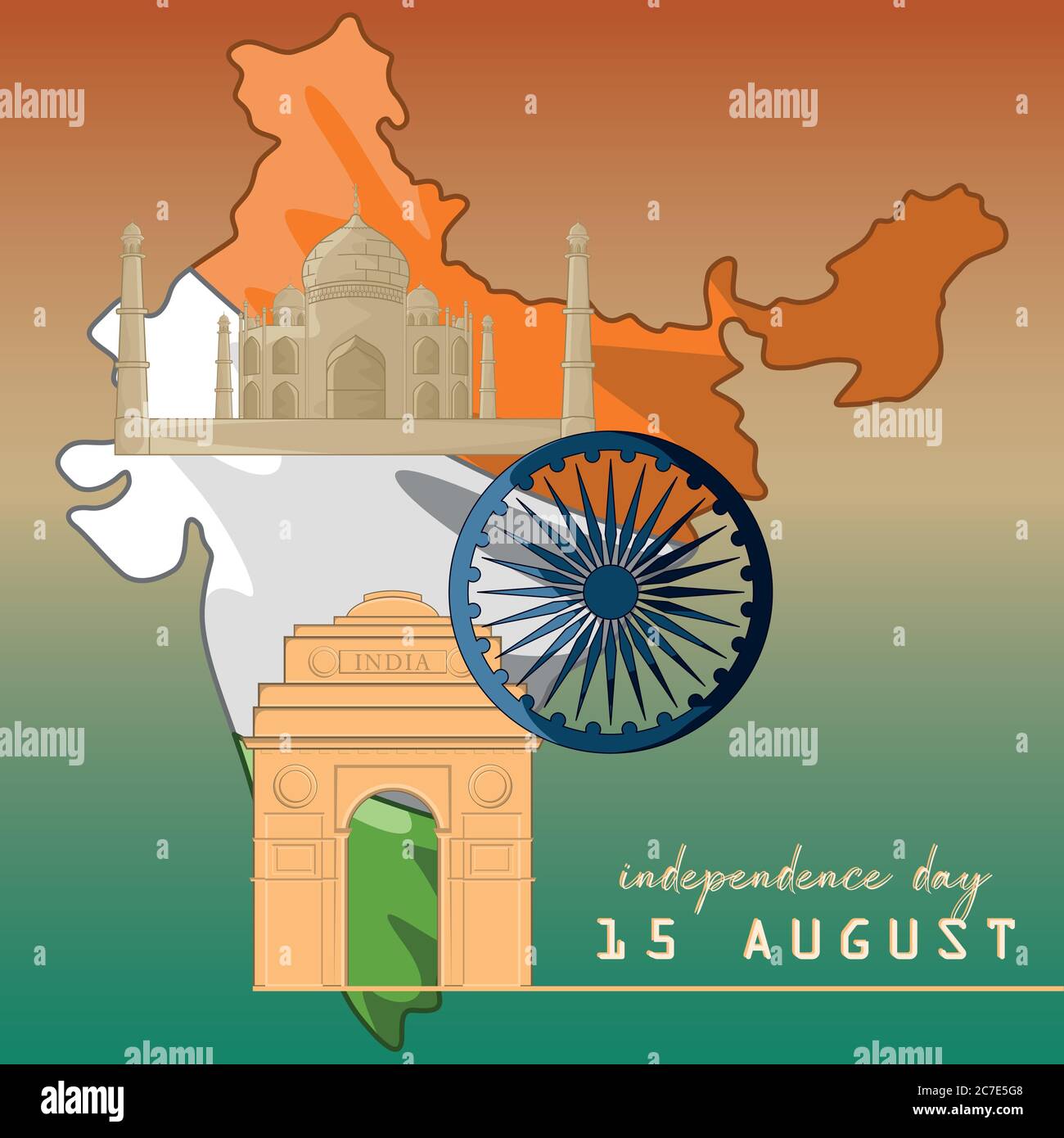 Happy independence day of India. Independence day card - Vector Stock ...