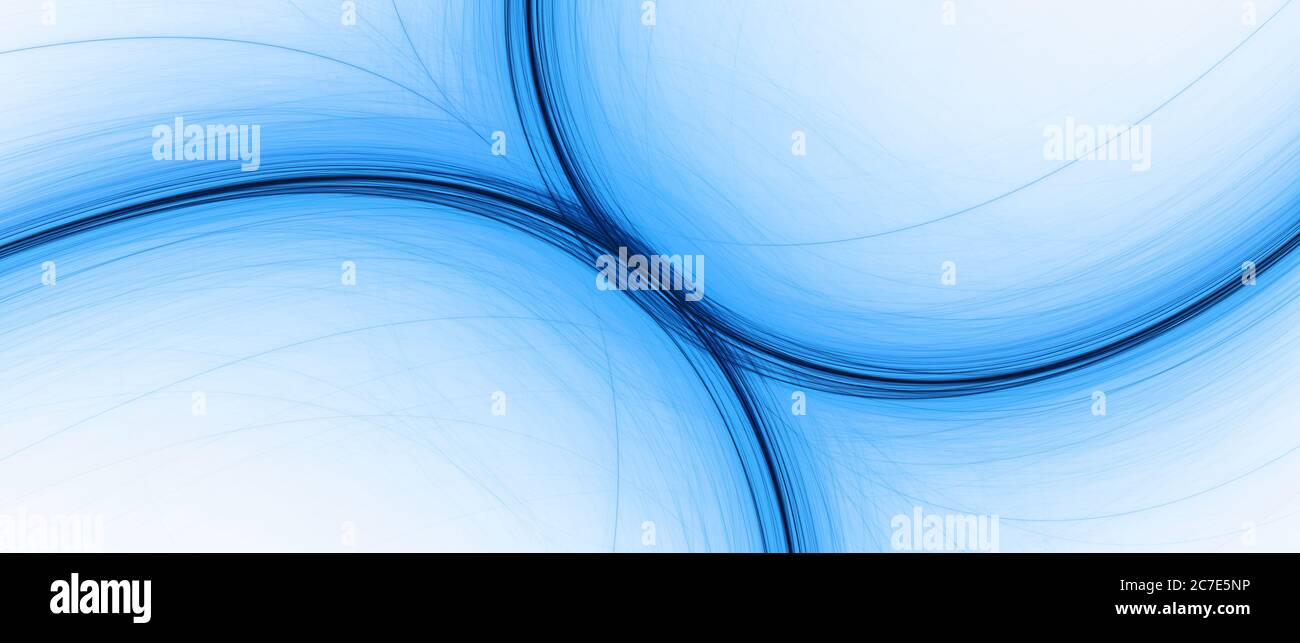 Inverted blue curves on white surface, computer generated abstract background, 3D rendering Stock Photo