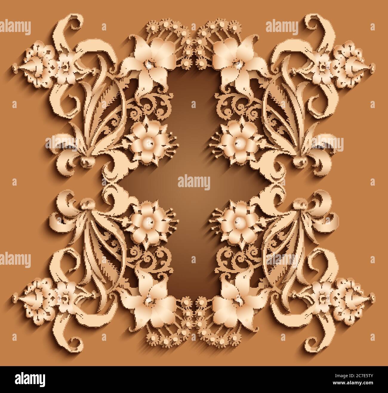 Floral hand drawn vector border Stock Vector Image & Art - Alamy