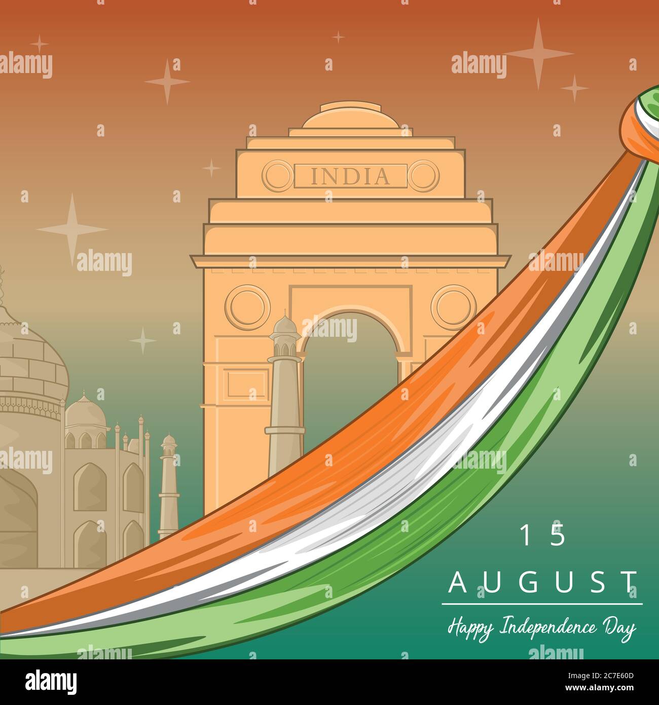 Happy independence day of India. Independence day card - Vector Stock ...