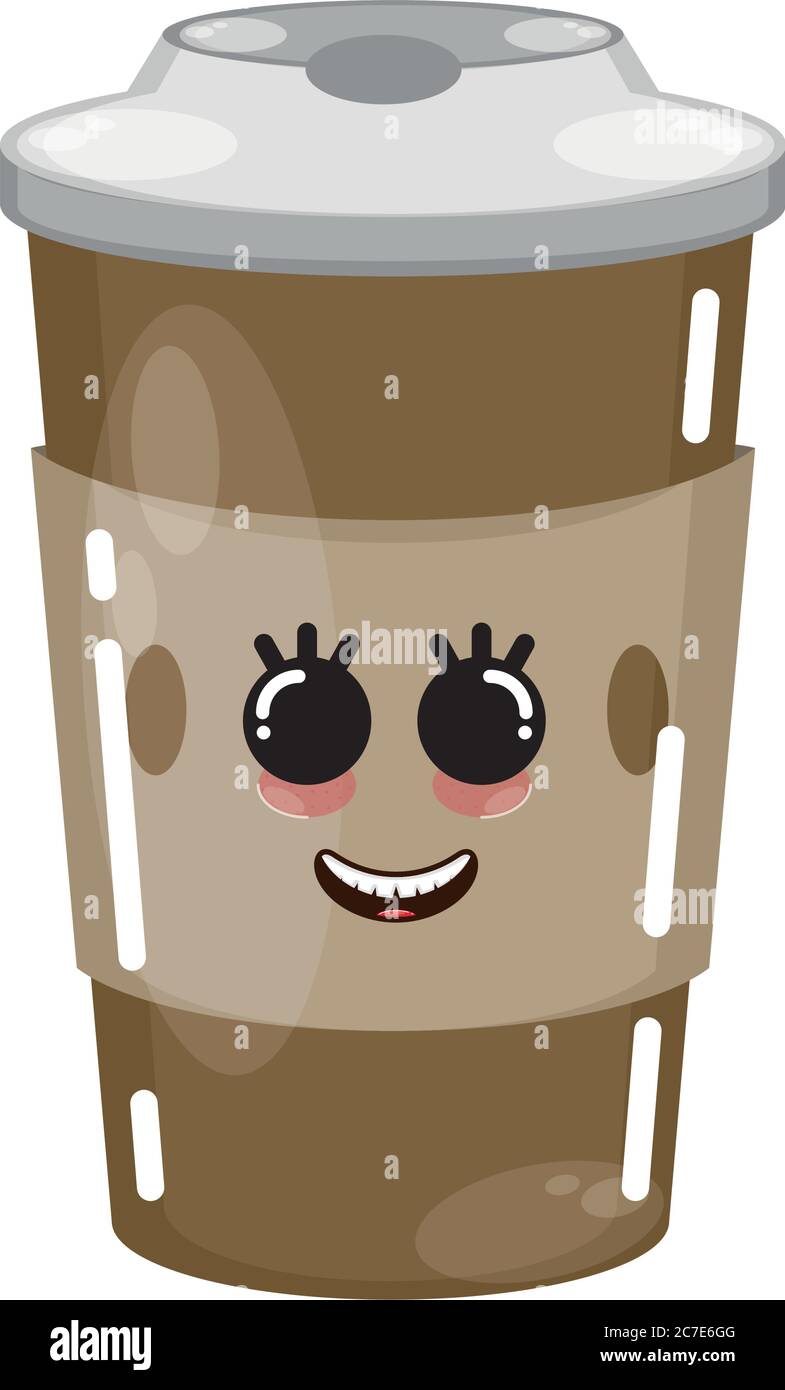 Cartoon icon of a happy paper coffee cup - Vector Stock Vector Image ...