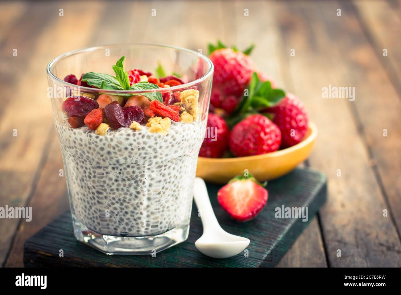 Super food Healthy Chia seed pudding Stock Photo Alamy