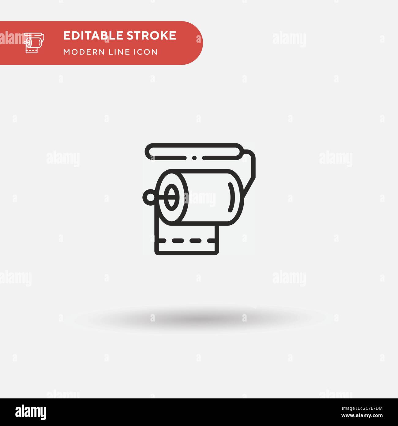Toilet Paper Simple vector icon. Illustration symbol design template for web mobile UI element. Perfect color modern pictogram on editable stroke. Toi Stock Vector