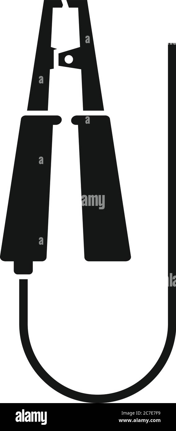 Electric car clamp icon. Simple illustration of electric car clamp