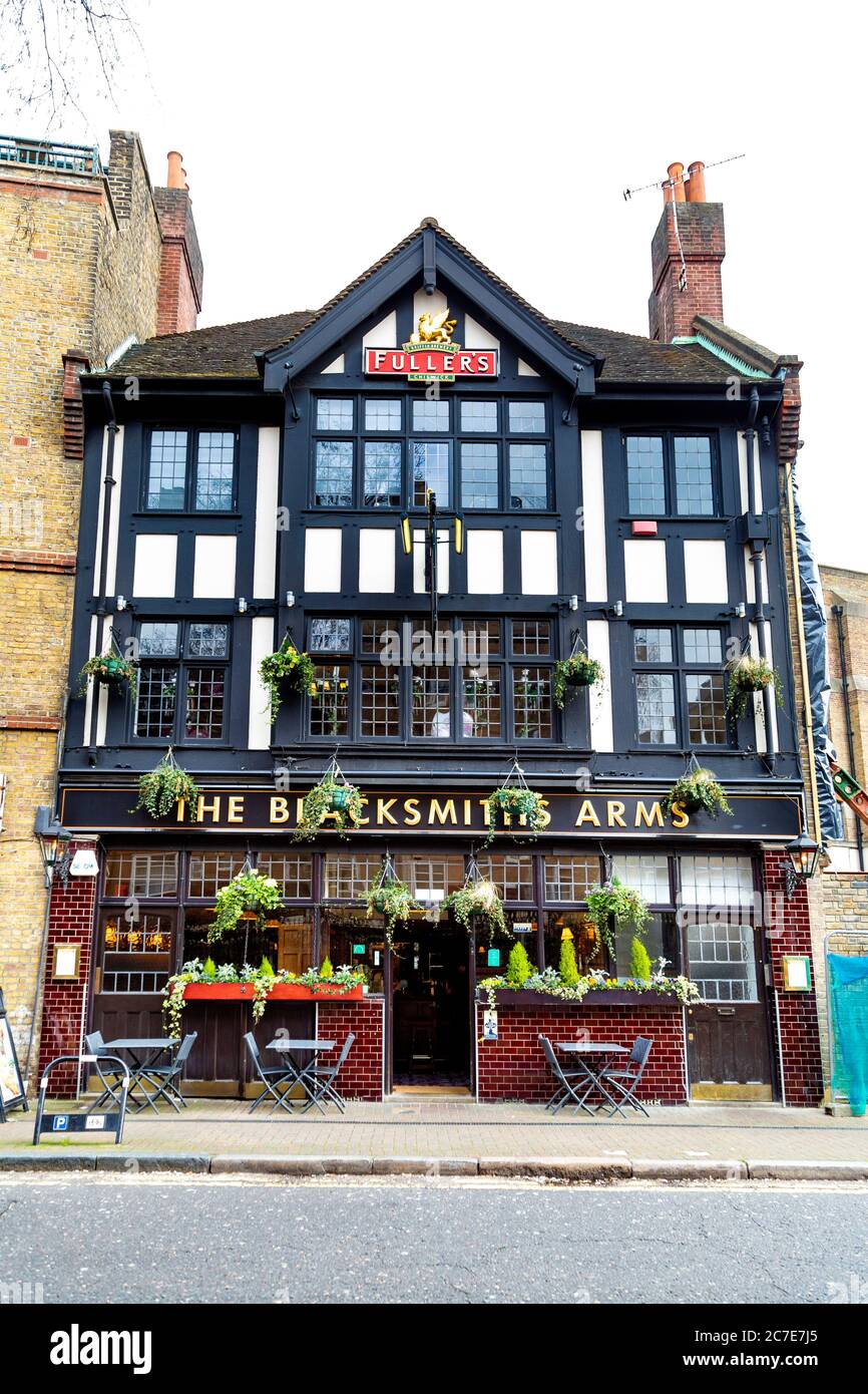 Front of The Blacksmith's Arms pub in Rotherhithe, London, UK Stock Photo