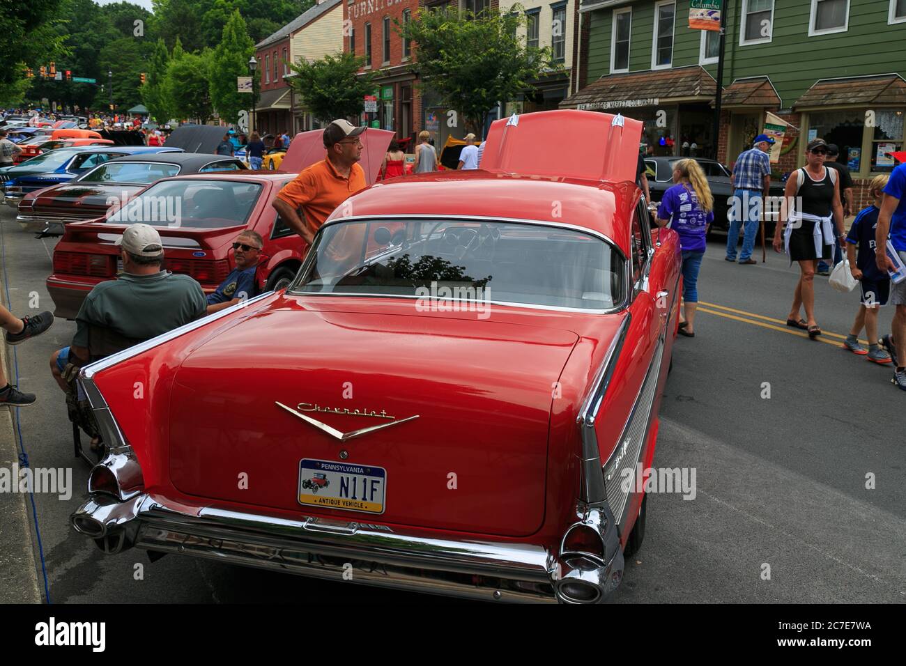 Columbia, PA, USA June 17, 2017 Cars of all kinds are on display at