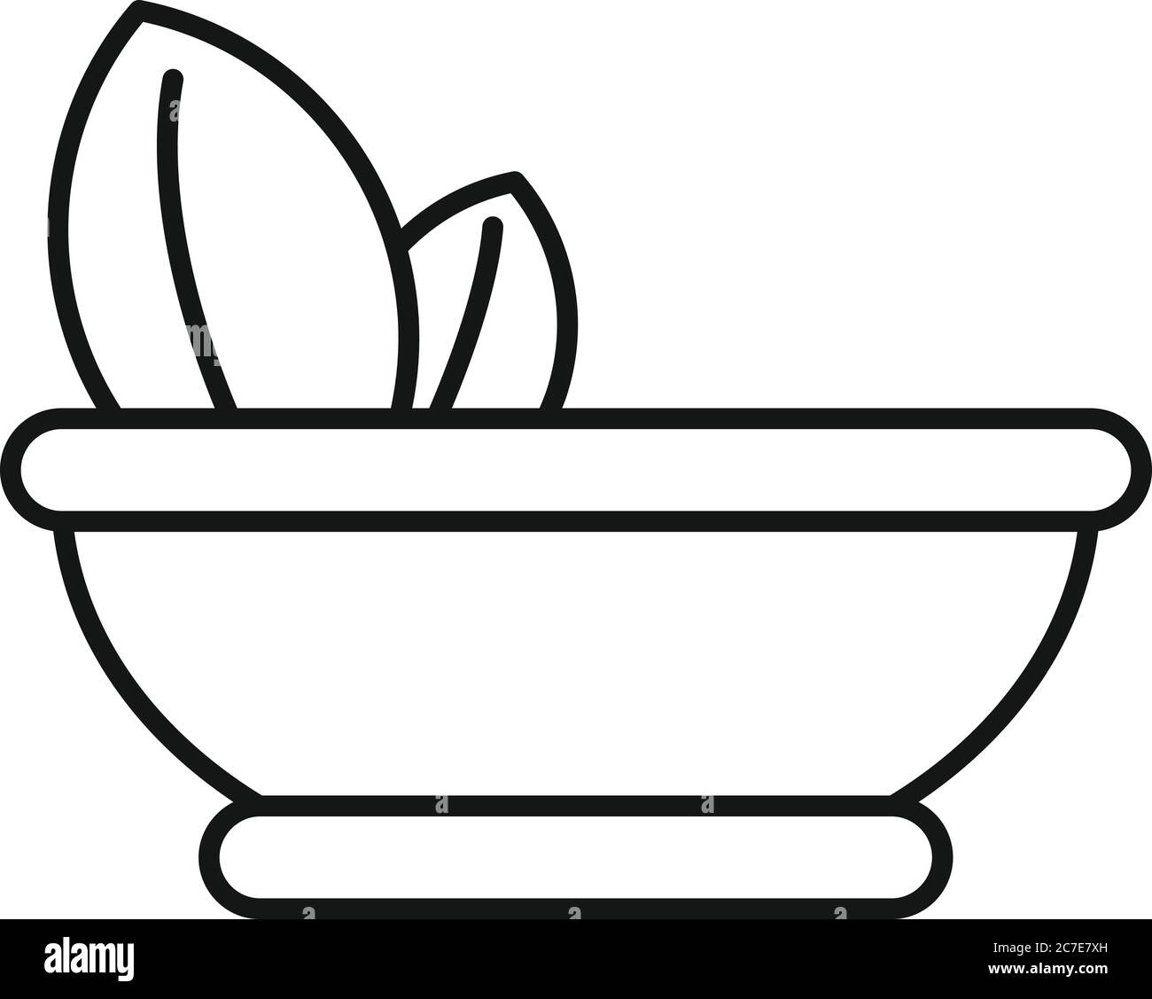 Bowl alternative medicine icon. Outline bowl alternative medicine vector icon for web design isolated on white background Stock Vector