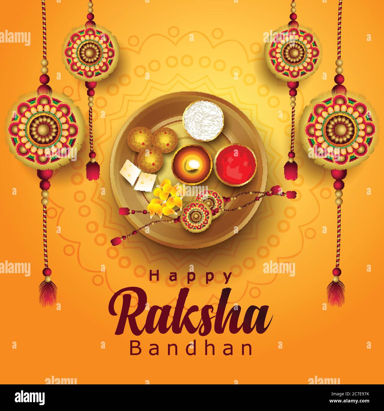Happy Raksha Bandhan with stylish vector illustration in a ...