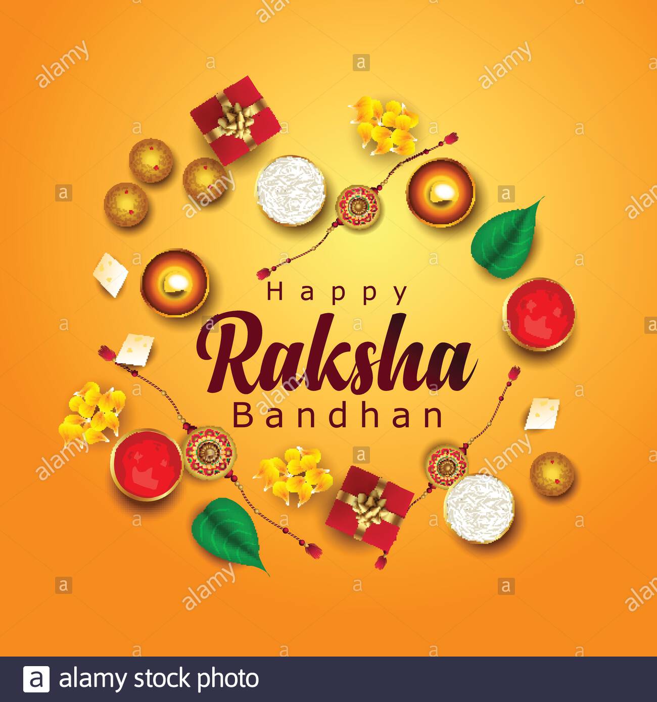 Indian festival happy Raksha Bandhan Greeting Card with Decorative Indian festival happy Raksha Bandhan Greeting Card with Decorative